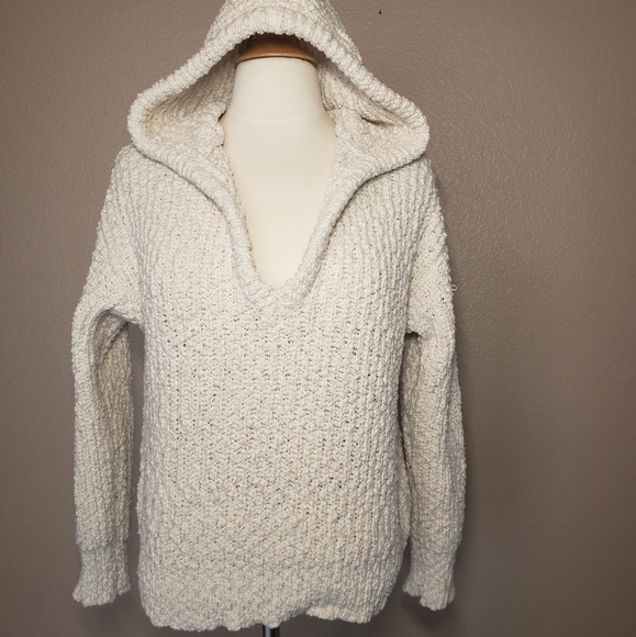 Forever 21 Hooded Long Sleeve V-neck Knit Small Sweater - Picture 1 of 12